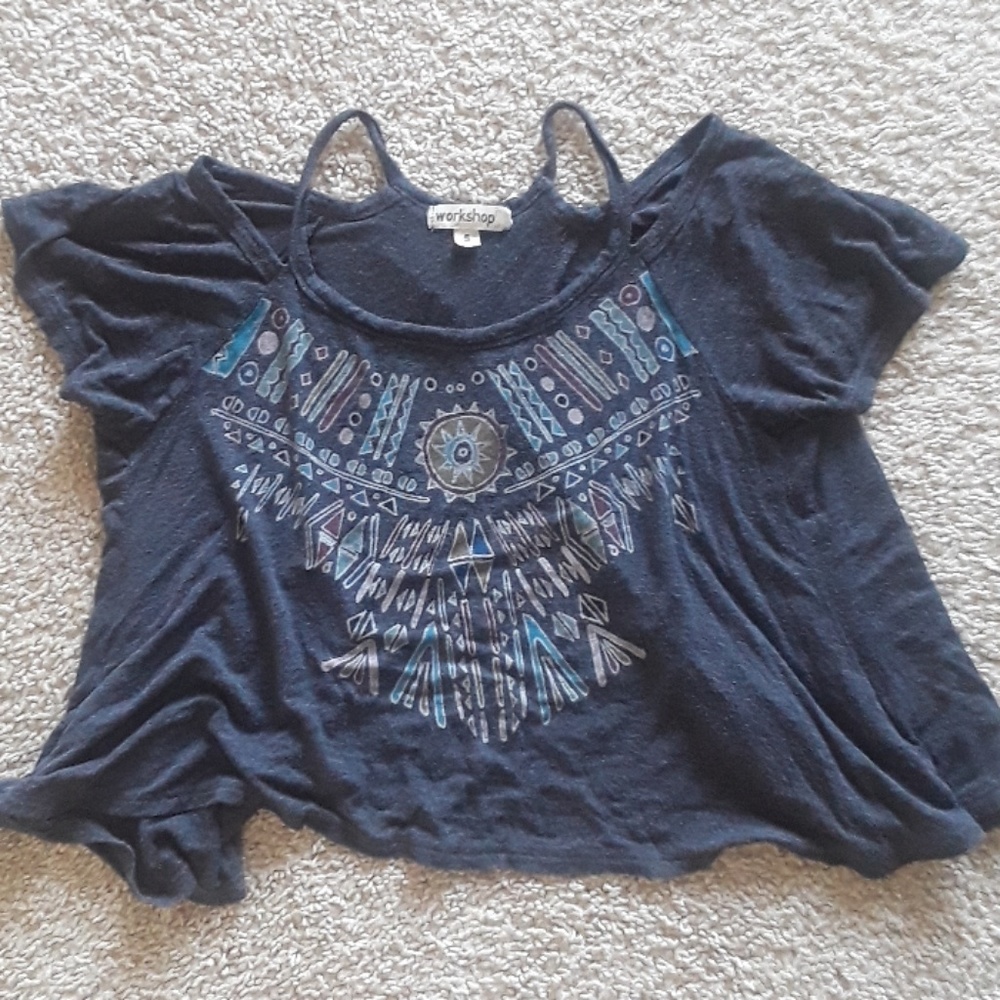 Soft, gray open back t-shirt